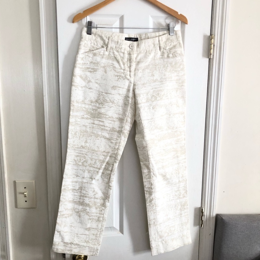 DOLCE & GABBANA Y2K Vintage Cotton Texture Twill Pants Italy Size IT 42 US 6